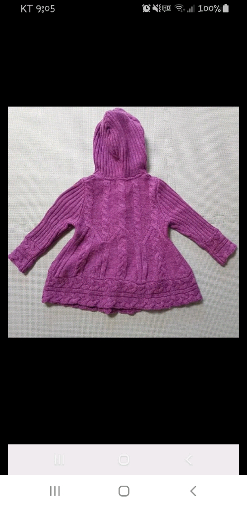 안나수이 미니 후디 니트 코트90~95--4