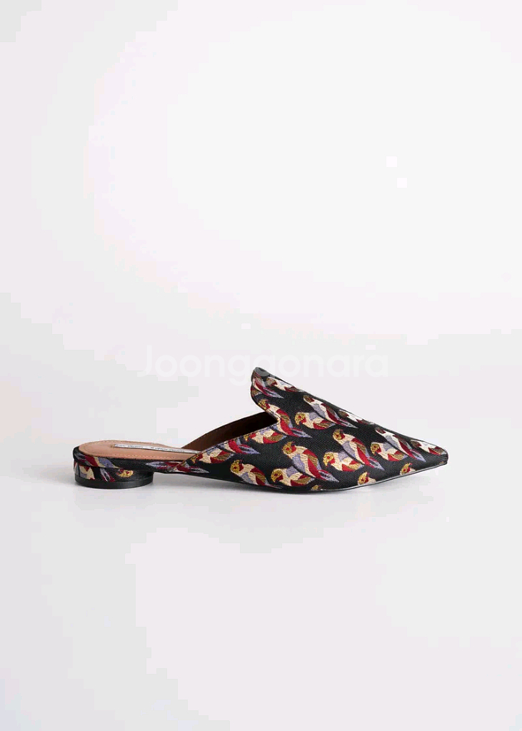 [37] 앤아더스토리즈 자수 패턴 자카드 뮬 슬리퍼--1