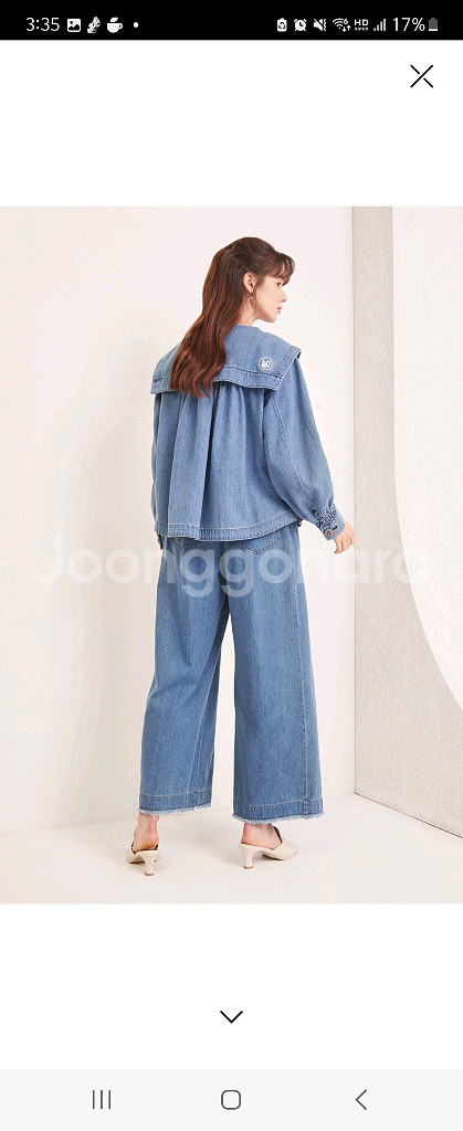 (한섬/ 마인)세일러카라 세일러칼라 데님점퍼 데님자켓--2