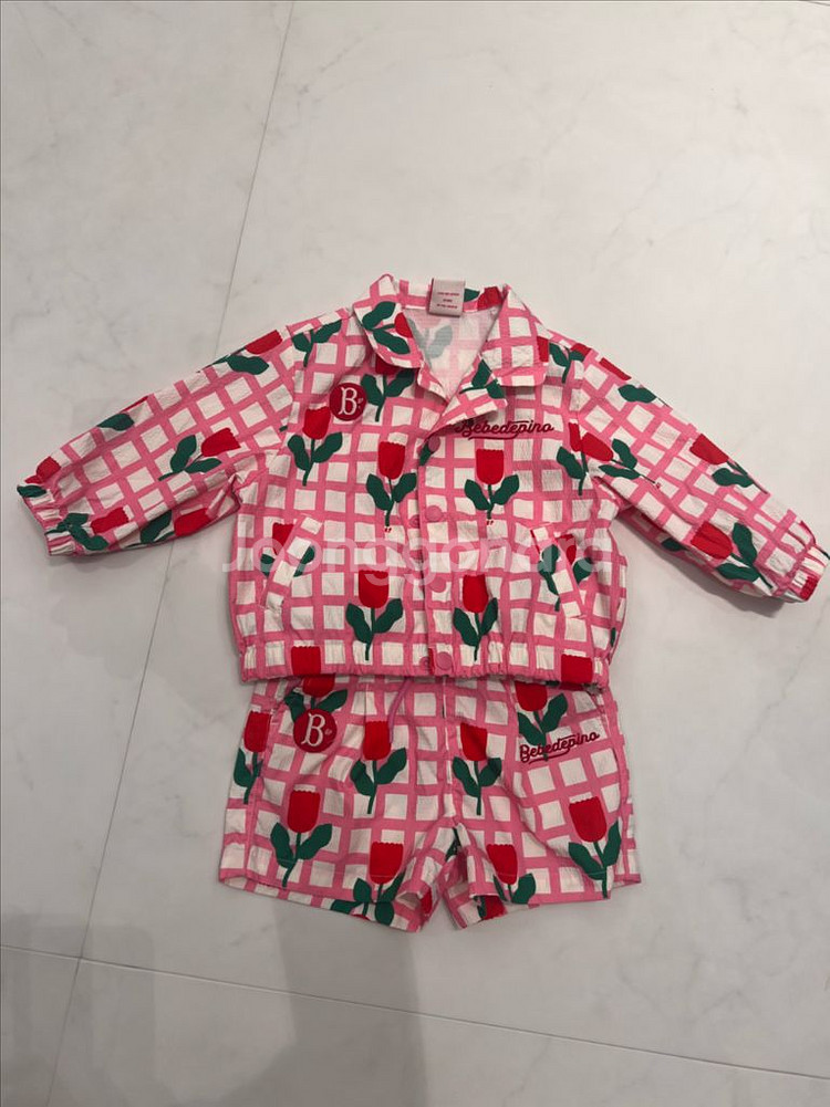 베베드피노 체크 튤립 셋업 90--0