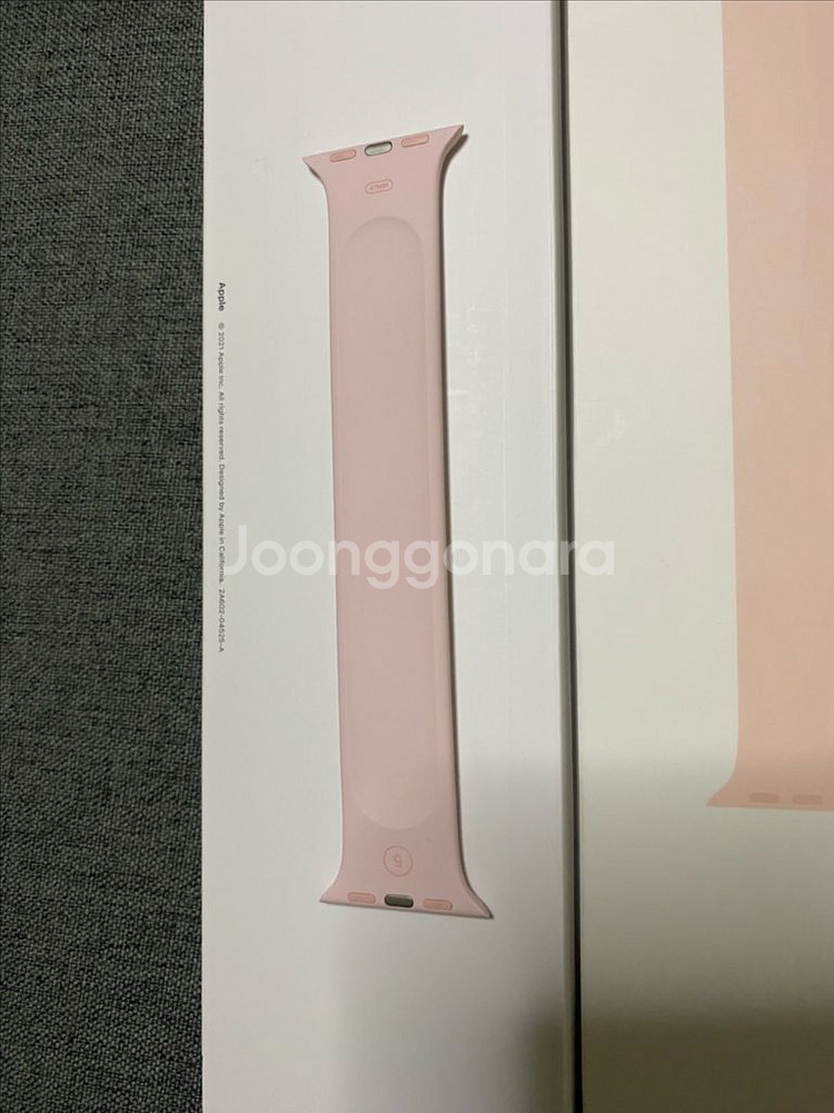 애플워치 솔로루프 핑크색 정품 41mm 사이즈5--2