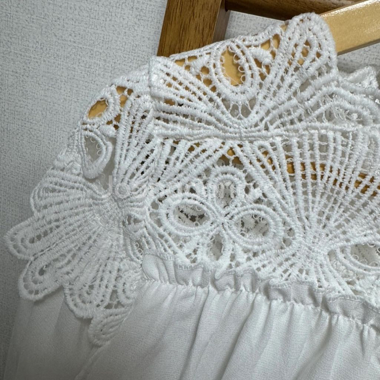 화이트 레이스 블라우스--5