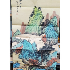 [골동품] 중국유명화가 당인 취미산색 그림