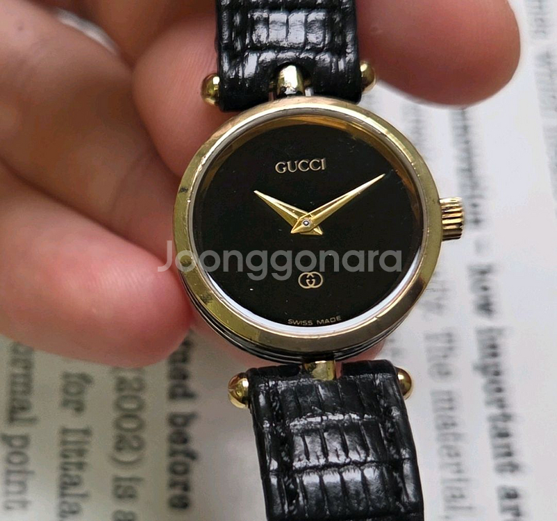 빈티지 구찌 클래식 방돔 블랙다이얼 칼침핸즈 여성용--0