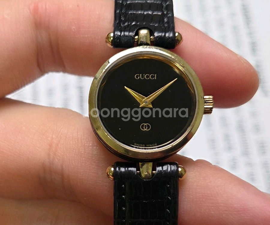 빈티지 구찌 클래식 방돔 블랙다이얼 칼침핸즈 여성용--2