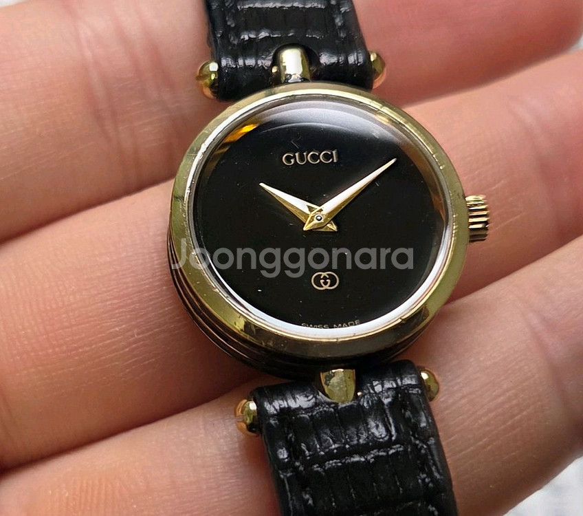 빈티지 구찌 클래식 방돔 블랙다이얼 칼침핸즈 여성용--3