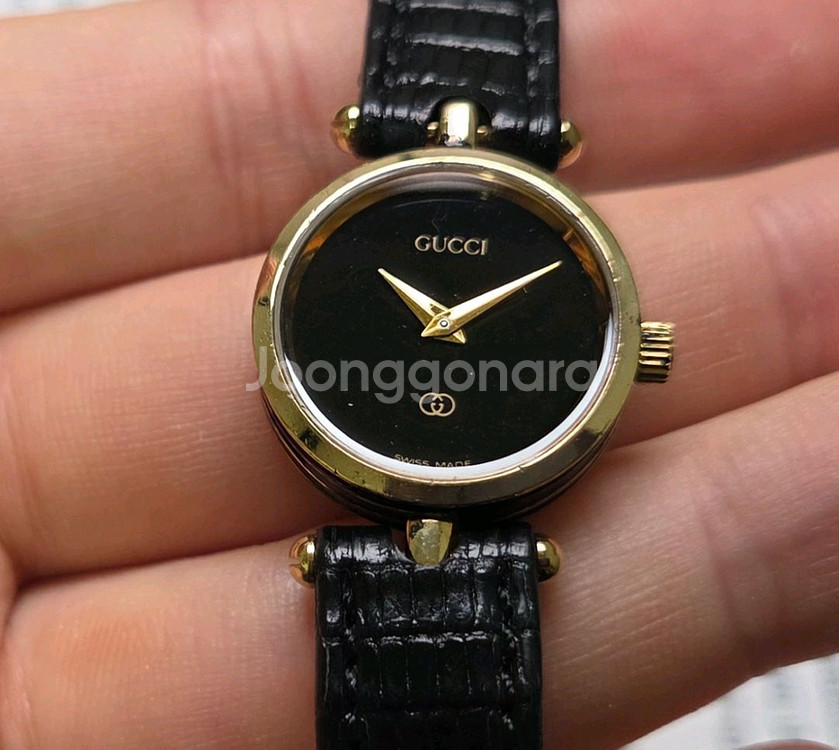 빈티지 구찌 클래식 방돔 블랙다이얼 칼침핸즈 여성용--4