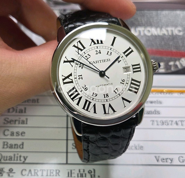 까르띠에 롱드솔로XL 실버로만 42mm 블루핸즈 오토매--7