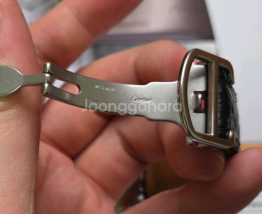 까르띠에 롱드솔로XL 실버로만 42mm 블루핸즈 오토매--5