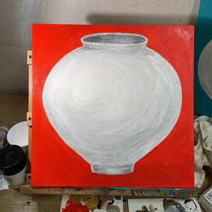 (추석할인 1만원)[S8호 아크릴 달항아리 그림]