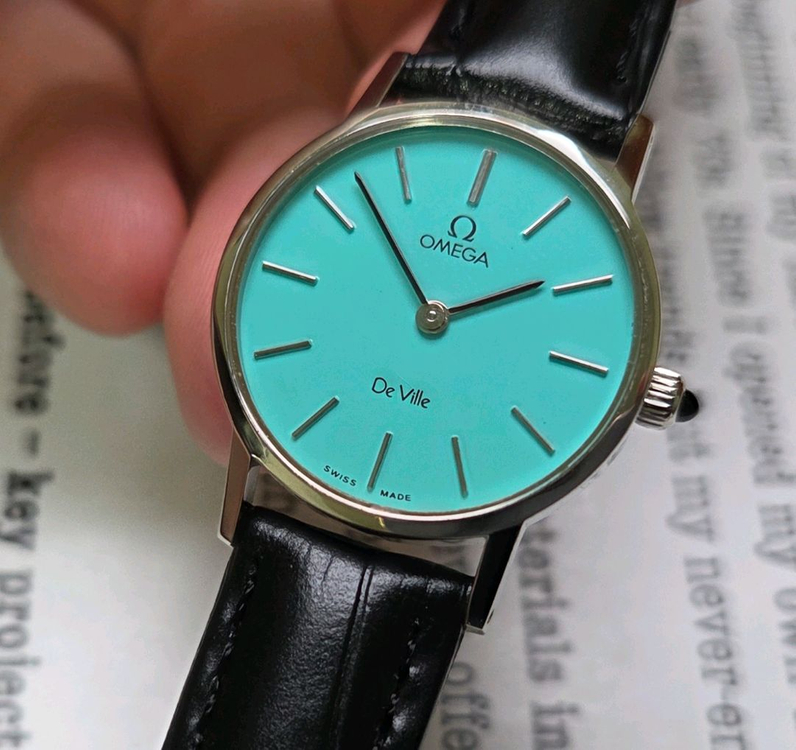 빈티지 오메가 드빌 민트 까보숑용두 수동 메커니컬 여성 이미지