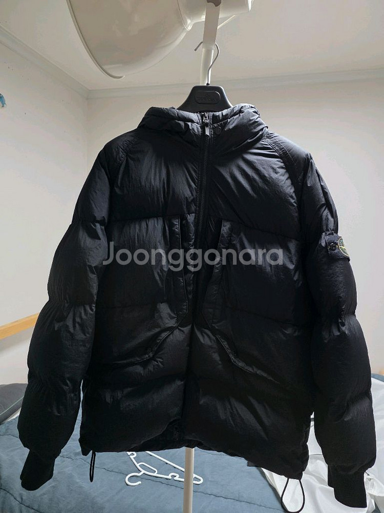 스톤 40723 가먼트 크링클랩스 후드 패딩 블랙XL--0