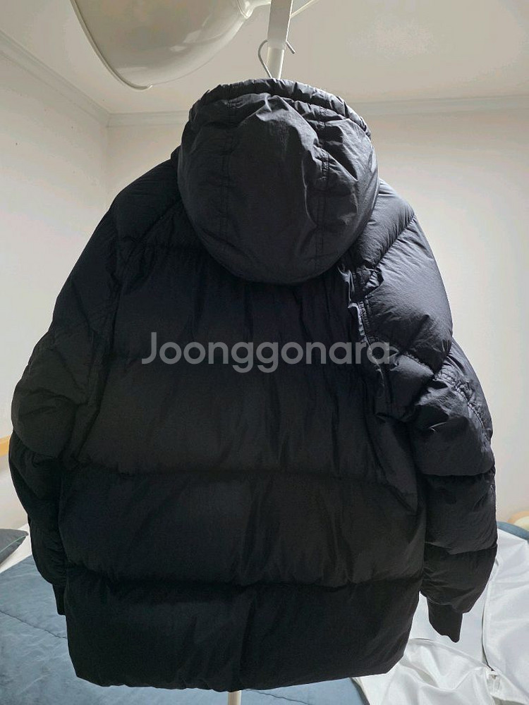 스톤 40723 가먼트 크링클랩스 후드 패딩 블랙XL--8