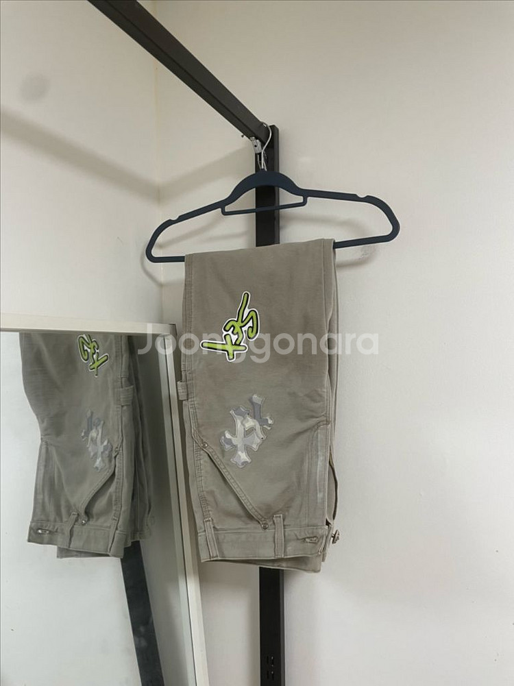 정품 칼하트 크롬하츠 리메이크 데님 카고 팬츠 청바지--0