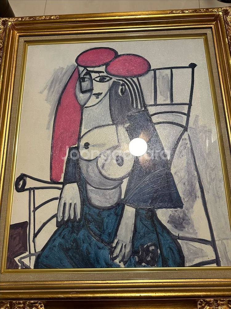 파블로 피카소 동양풍옷을입은여인 유화 작품 그림--0
