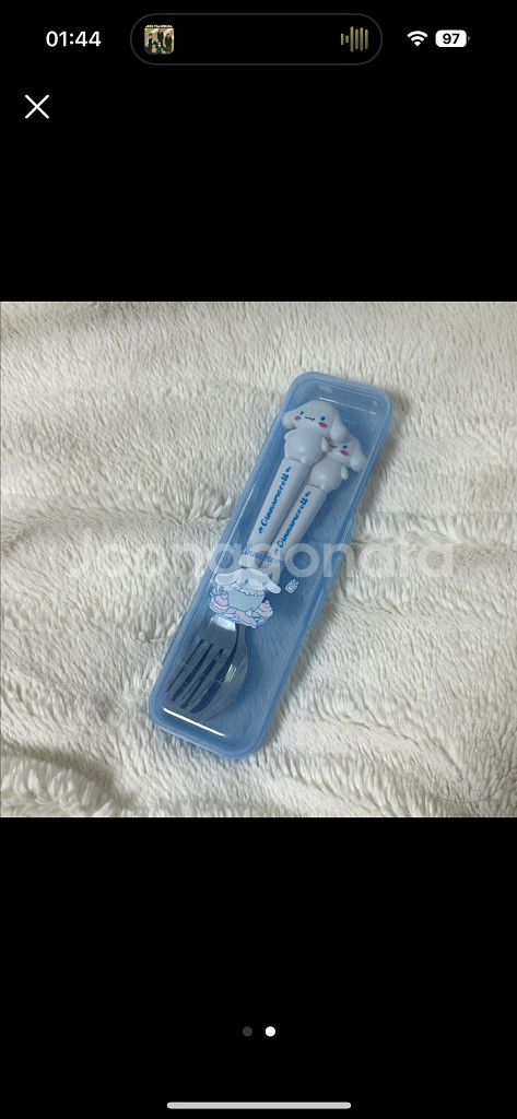 산리오 시나모롤 숟가락 포크 식기 세트--1