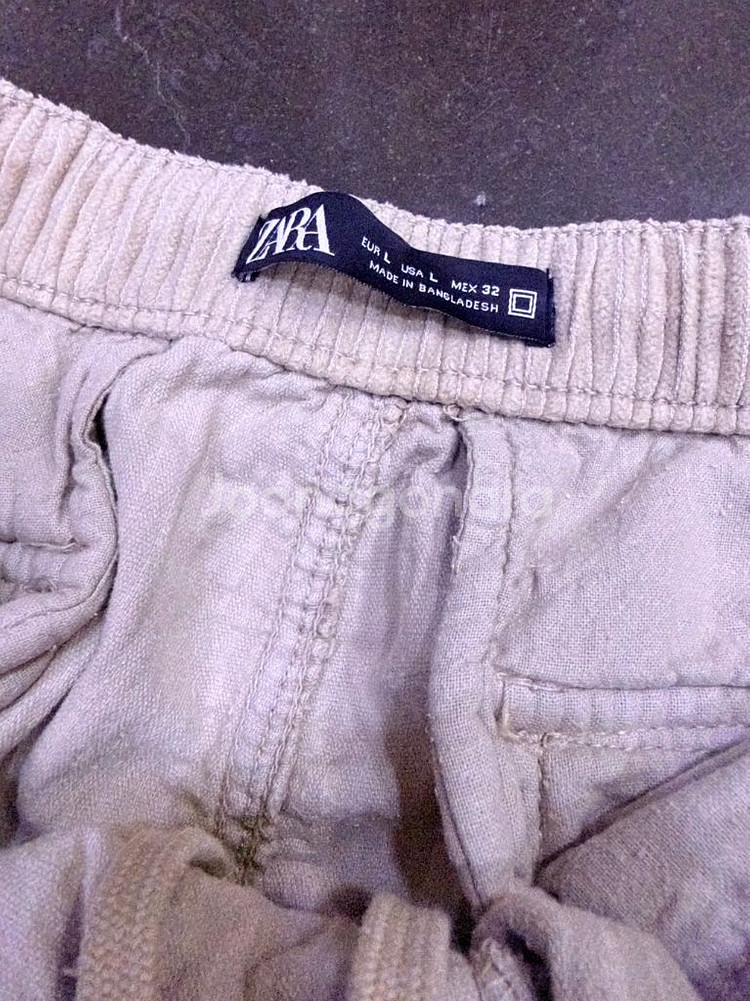 자라 코듀로이 레귤러핏 카고팬츠 아이보리 L--7