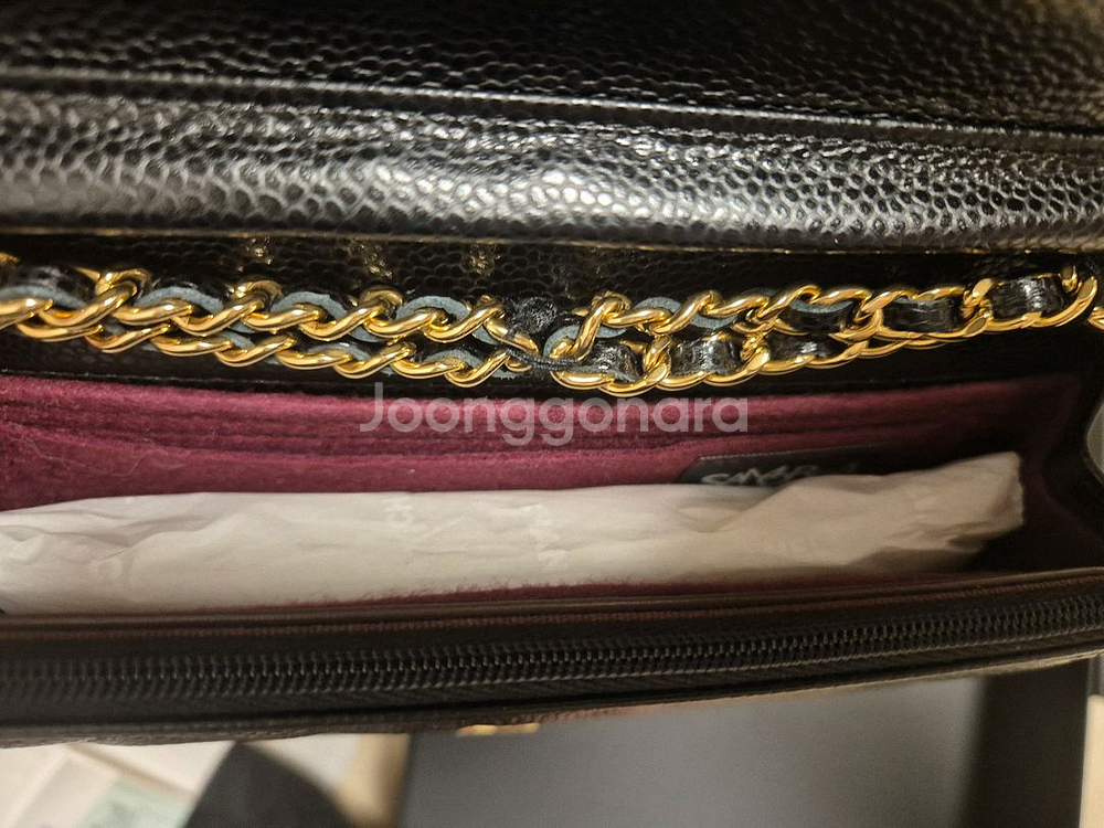 샤넬 woc 클래식 금장 체인백 캐비어 샤넬백--6