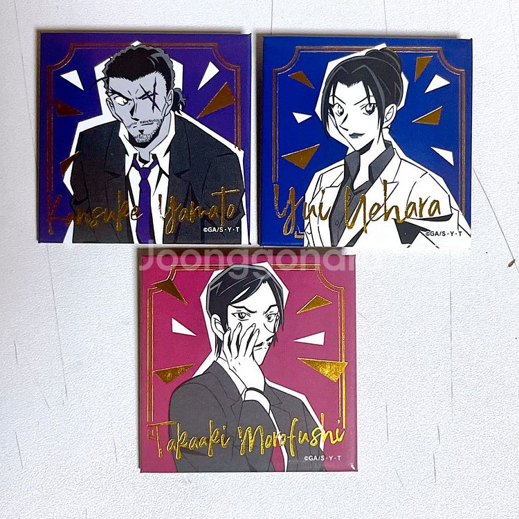 명탐정코난 나가노조 사각 캔뱃지 3종 세트--0