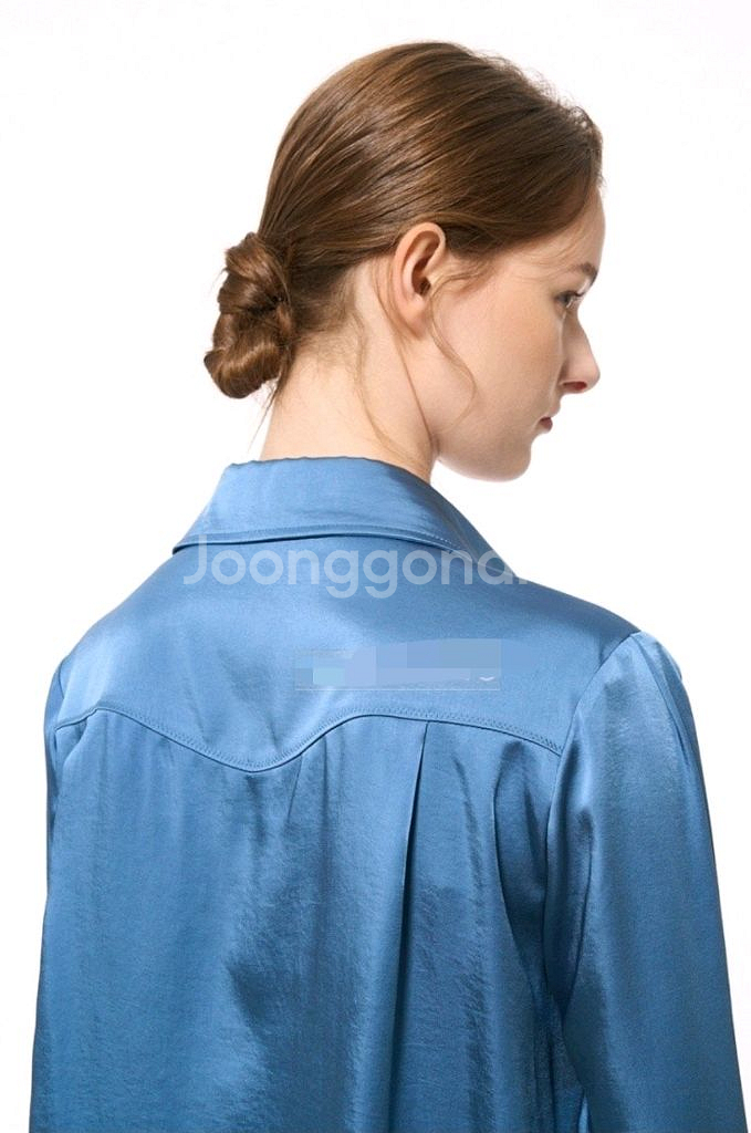 한섬 타임 오픈 칼라 포켓 셔츠--4