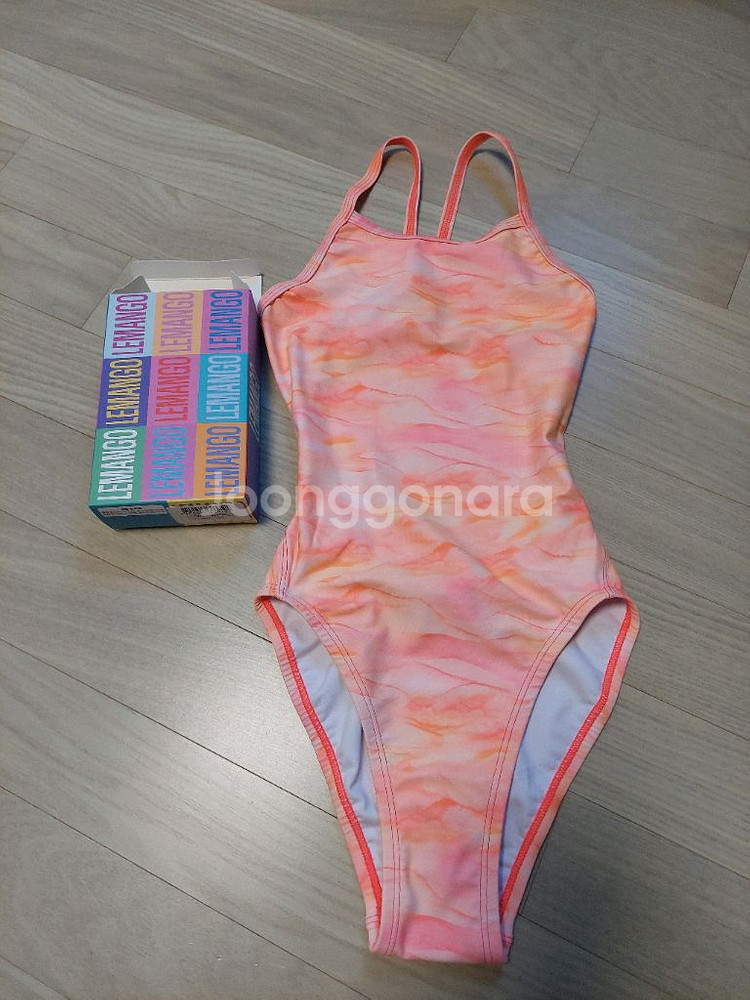 실내수영복 르망고 마블링 선셋 스톤 오렌지 XS 75--0