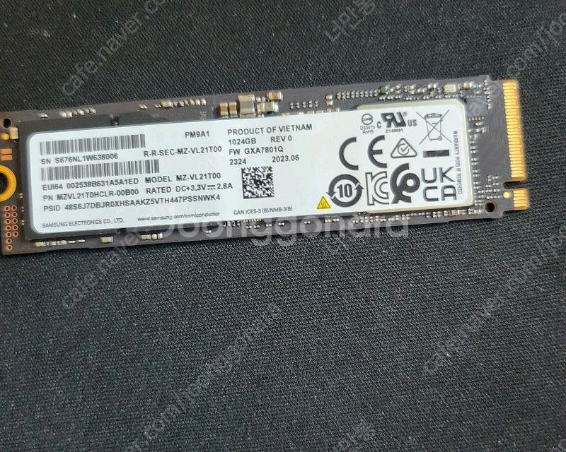PM9A1 M.2 NVMe 병행수입 1TB 중고팝니다--0