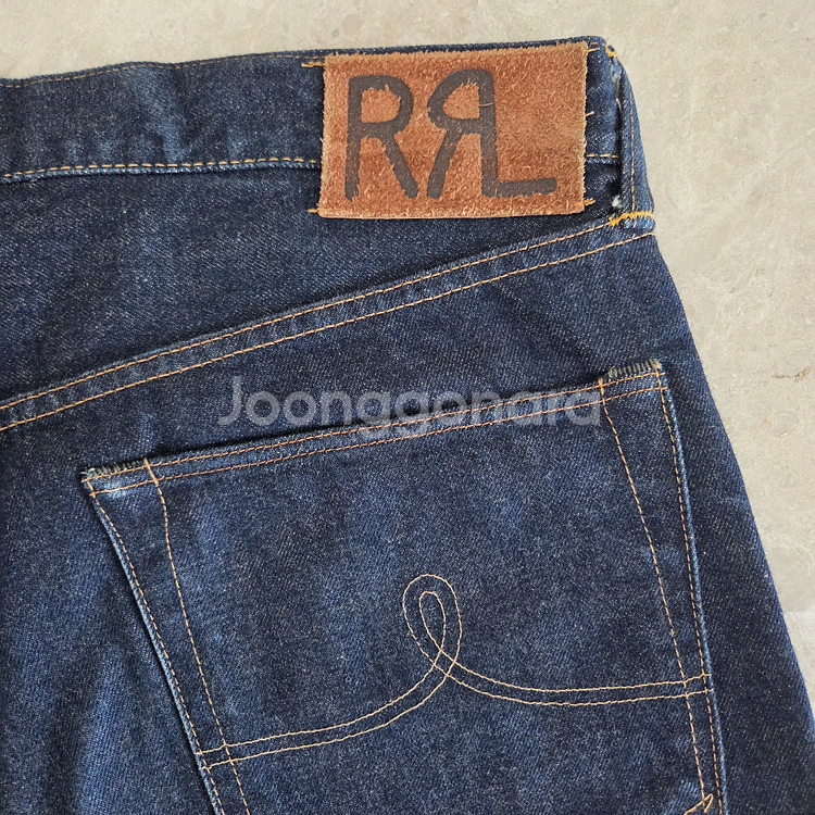 RRL 스트레이트핏 원스 워시 셀비지 진--4