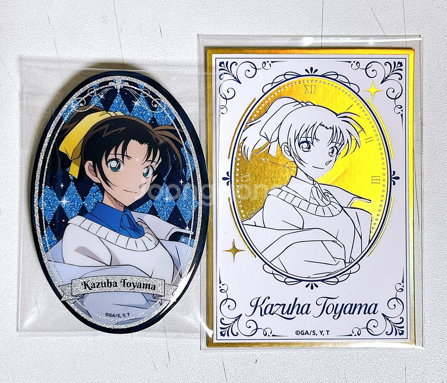 명탐정코난 토야마 카즈하 중국 상해 팝업 캔뱃지금박카드--0