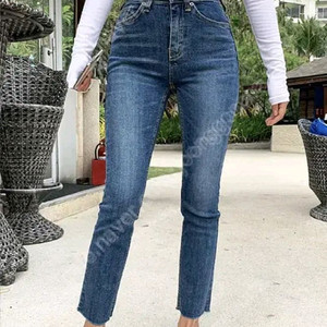 히프나틱 청바지 히포데님 하이웨스트 일자 롱 L 진청