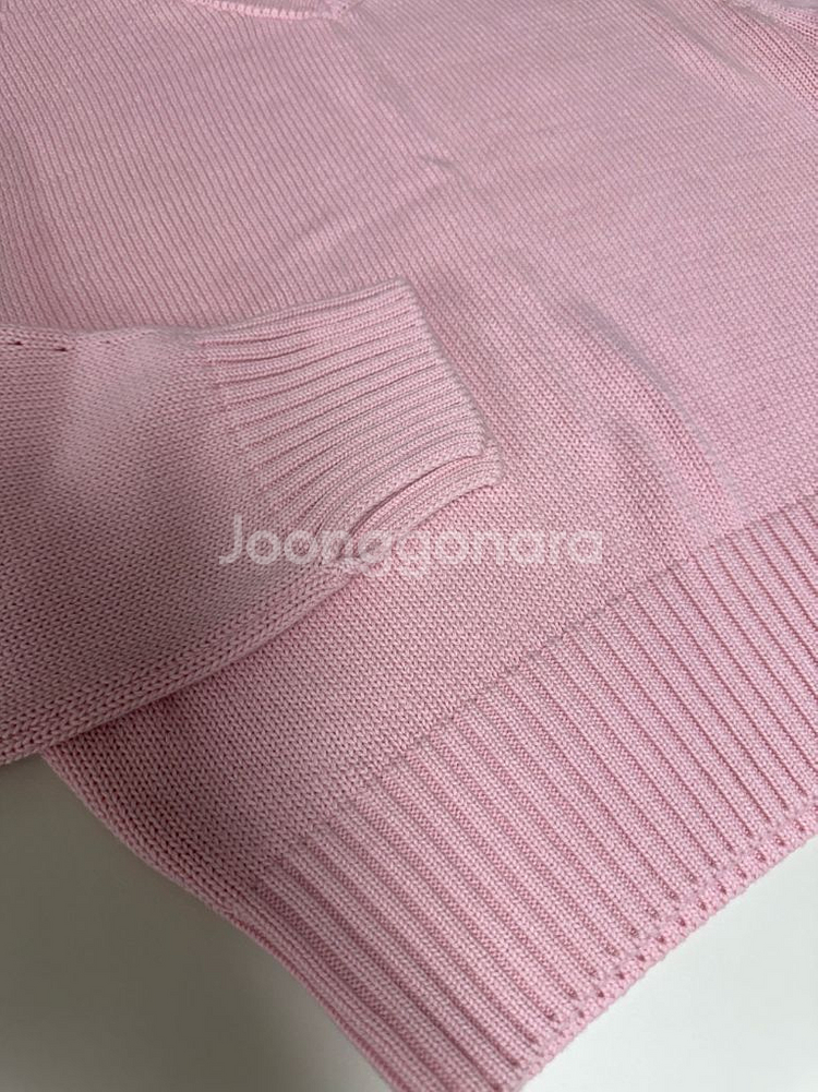 유메르 루 래글런 브이 니트 핑크--7