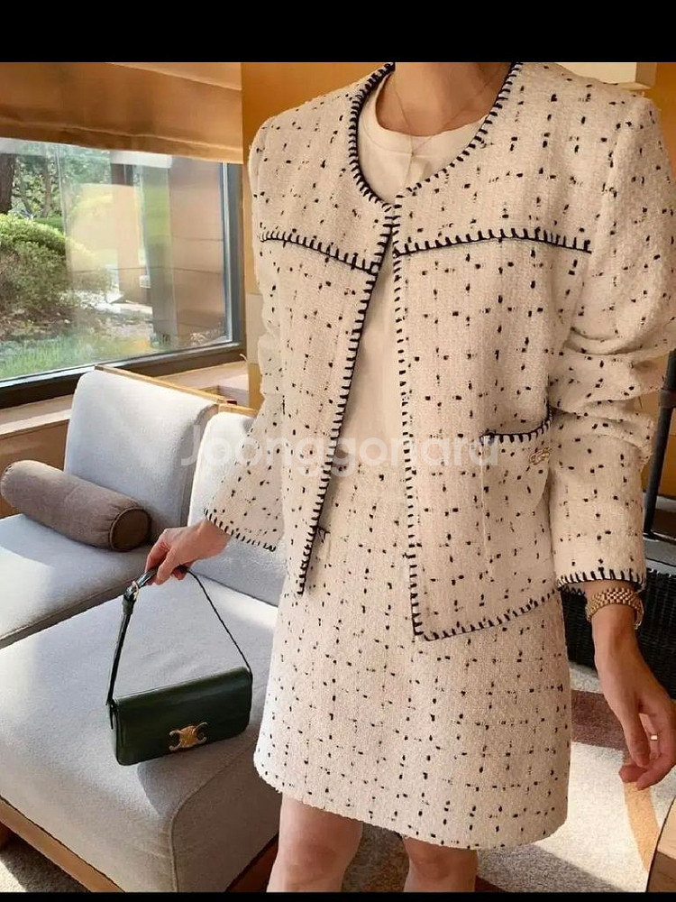 트위드세트 화이트 셋업 L 바이씨니--1