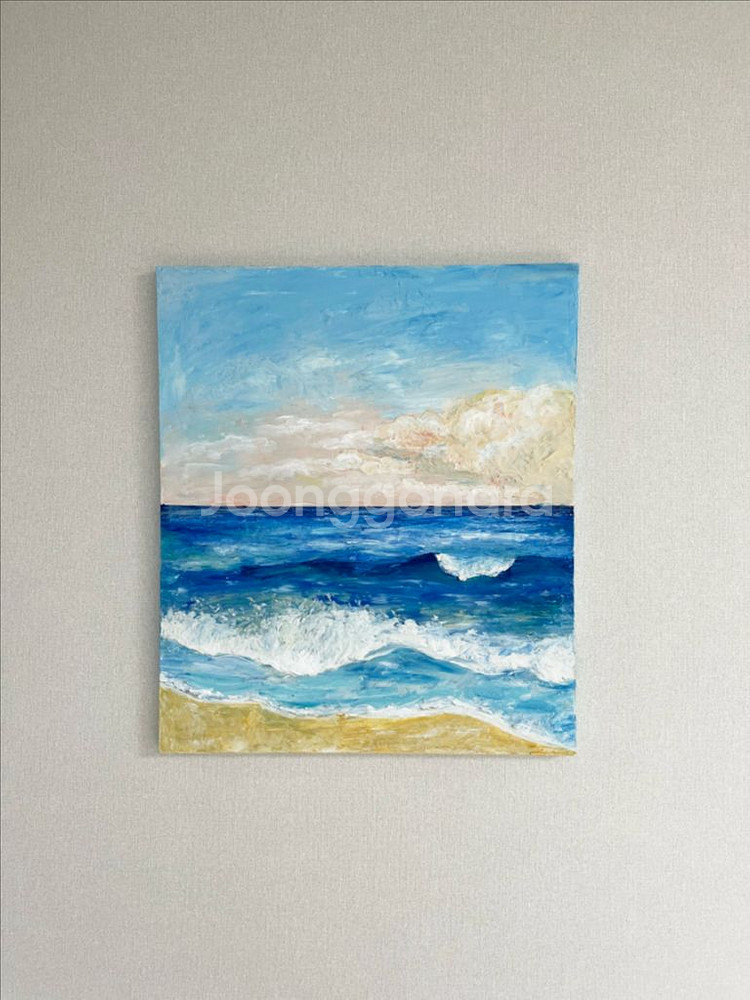 바다 해변 풍경 그림 액자--0