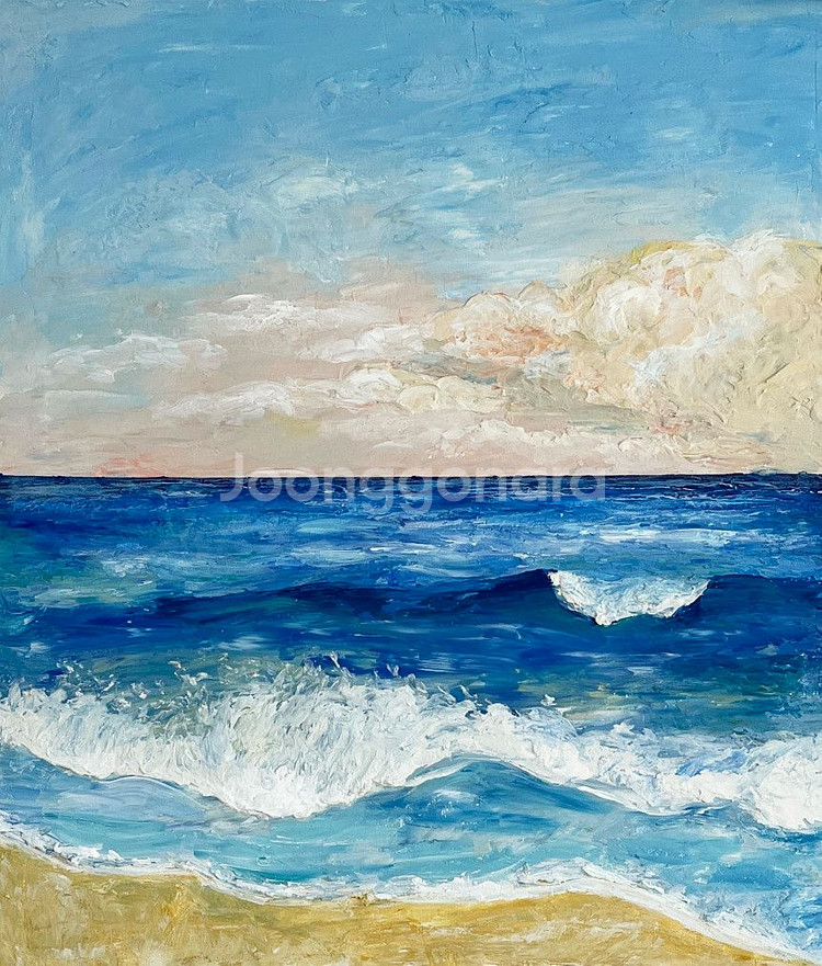 바다 해변 풍경 그림 액자--1