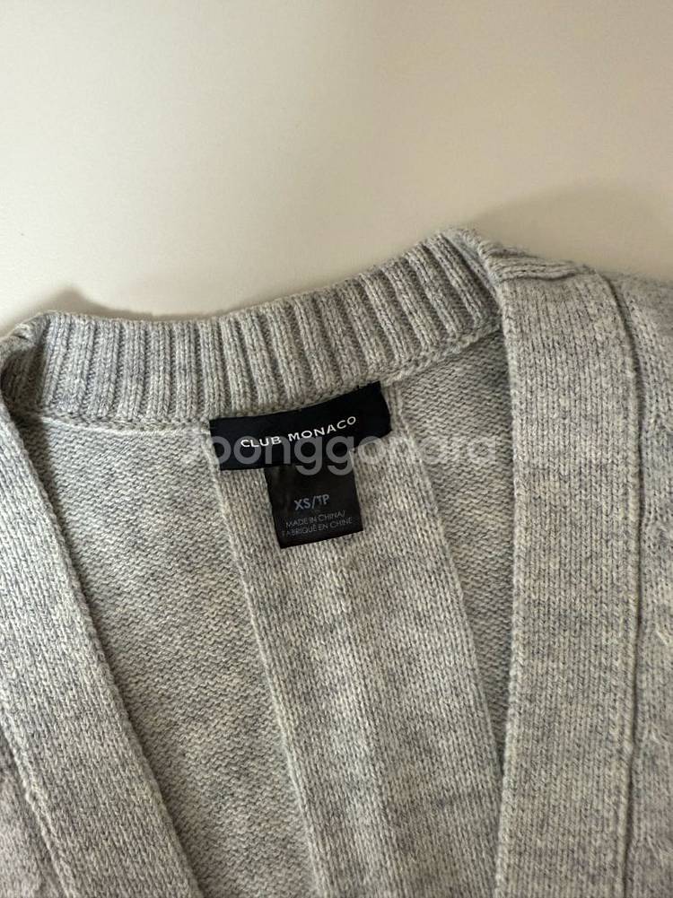 클럽모나코 울 혼방 가디건 XS 그레이--2
