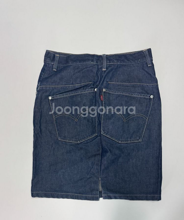 여성 리바이스 생지 데님 워싱 스커트 치마--1