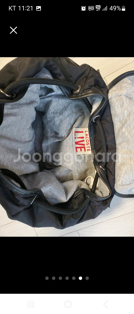 라코스테 라이브 블랙 나일론 탱커 백팩--5