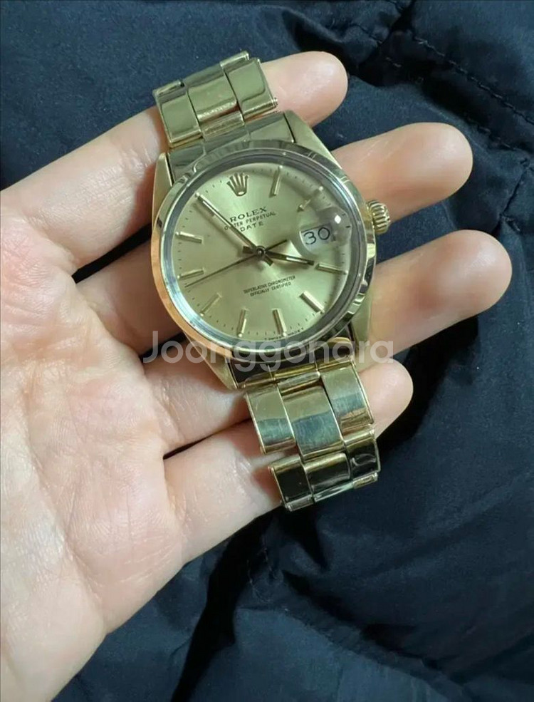 롤렉스 로렉스 1550 오이스터 데이트 캡골드 골드쉘--5