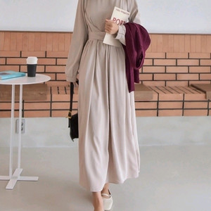 새제품) 허리 랩 쉬폰 원피스 / 랩 리본 롱 원피스