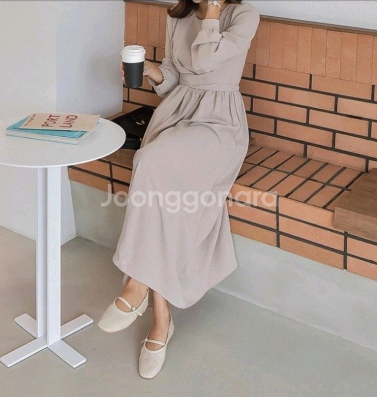 새제품) 허리 랩 쉬폰 원피스 / 랩 리본 롱 원피스--3