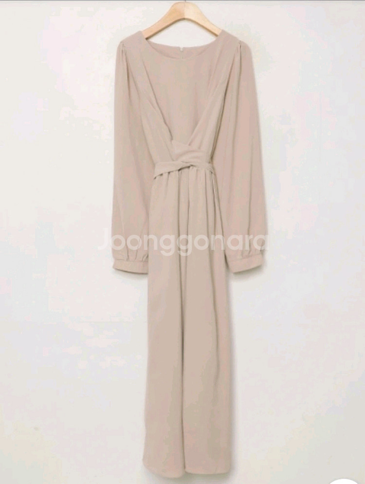 새제품) 허리 랩 쉬폰 원피스 / 랩 리본 롱 원피스--7