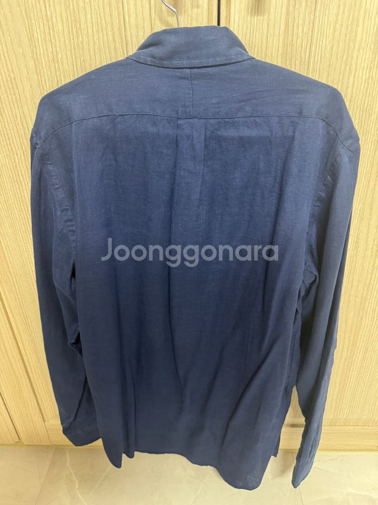 [새상품]폴로 린넨셔츠 긴팔//다크네이비+화이트포니/M--2