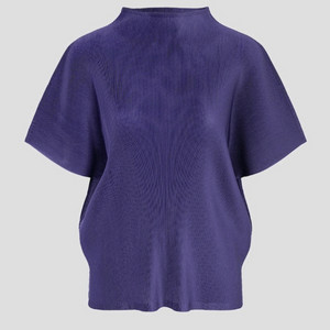 플리츠플리즈 탑 하이넥 미스트 탑 다크블루 3사이즈