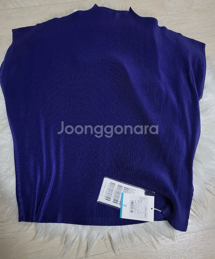 플리츠플리즈 탑 하이넥 미스트 탑 다크블루 3사이즈--4