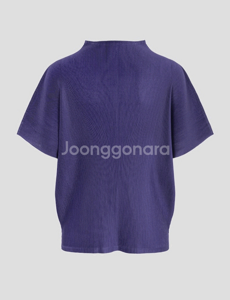 플리츠플리즈 탑 하이넥 미스트 탑 다크블루 3사이즈--1