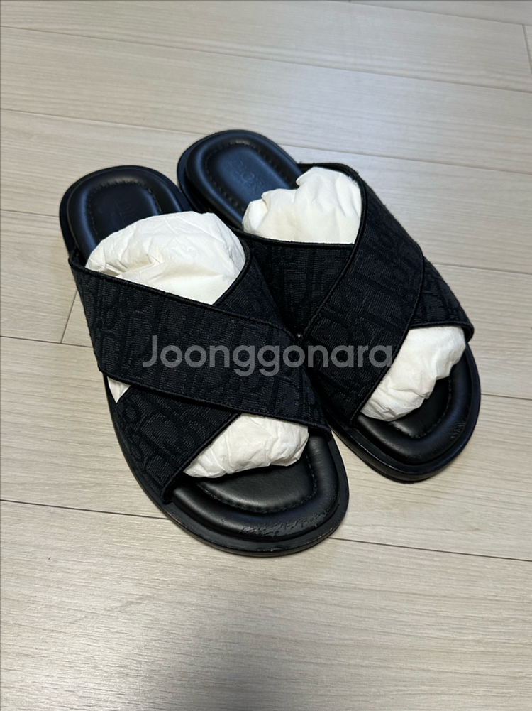 디올 알리아스 샌들 블랙 디올 오블리크 자카드 슬리퍼--0