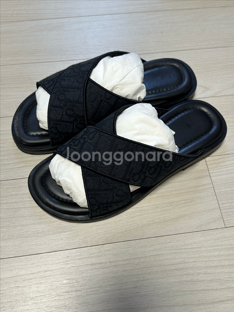 디올 알리아스 샌들 블랙 디올 오블리크 자카드 슬리퍼--1