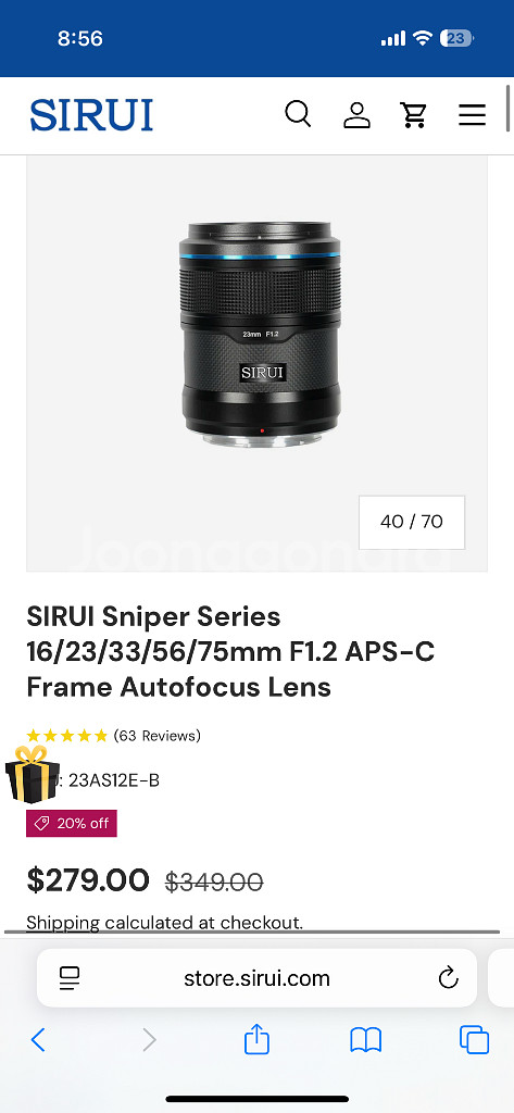 시루이 23mm F1.2 렌즈 (소니 e마운트)--2