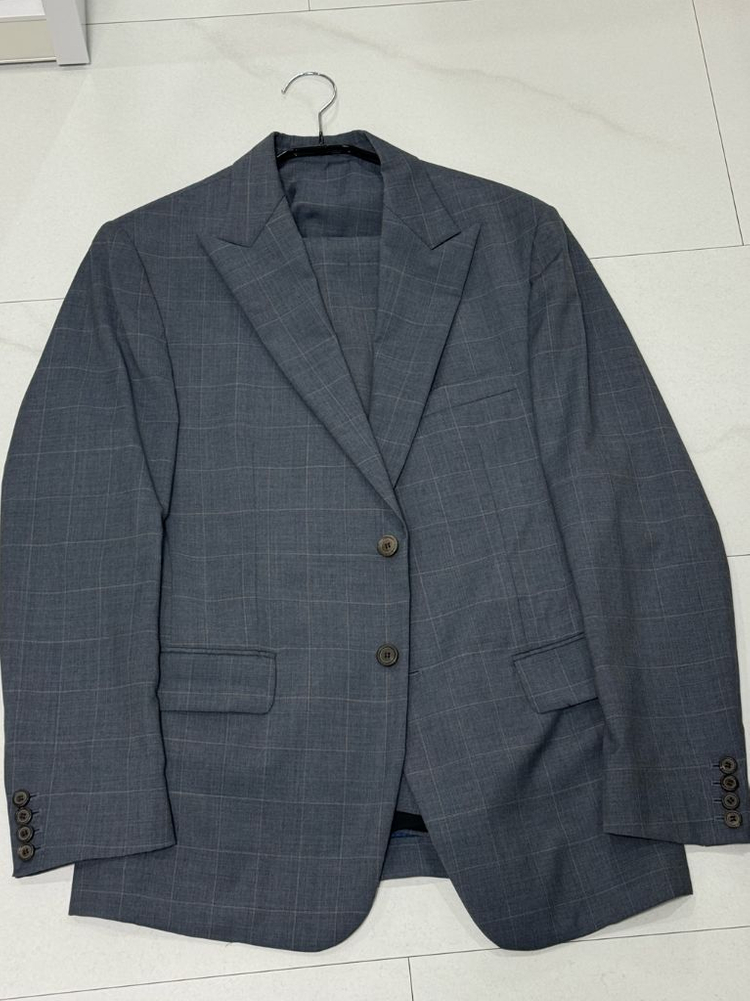 엘가노벰버 그레이 체크 정장 수트--1