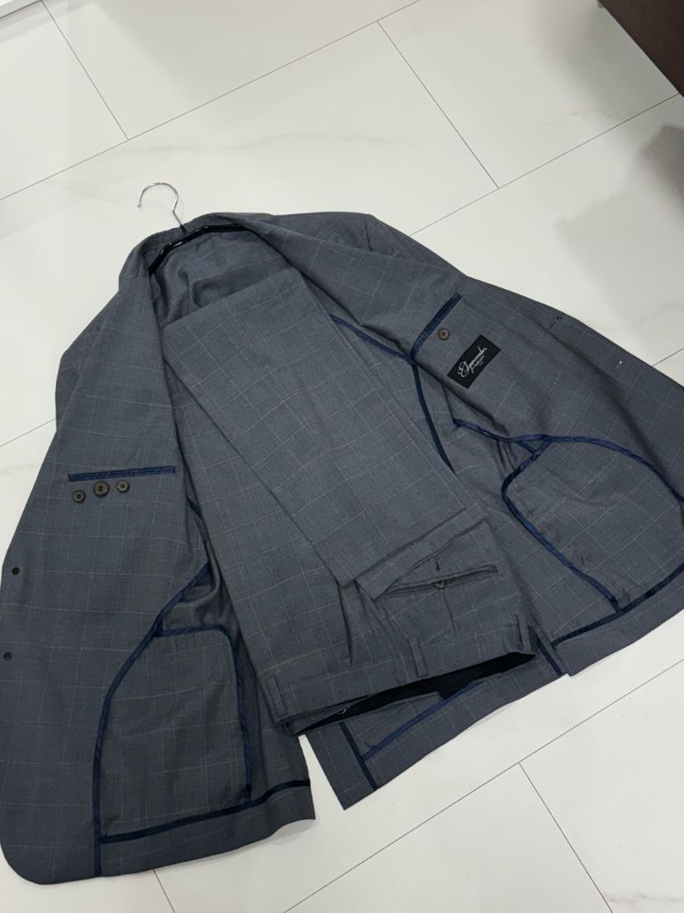 엘가노벰버 그레이 체크 정장 수트--4