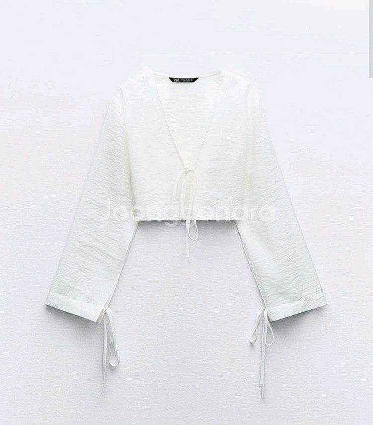 자라 flowing cropped shirt 셔츠가디건--0